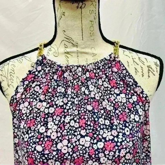 MICHAEL KORS Floral Midi Halter Chain Neck
Sleeveless Dress Size Medium - Picture 6 of 16